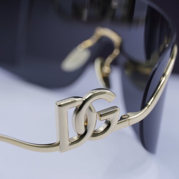 Dolce & Gabbana DG2320 02/87 Shield Sunglasses - Shiny Gold/Grey - Picture 6 of 10